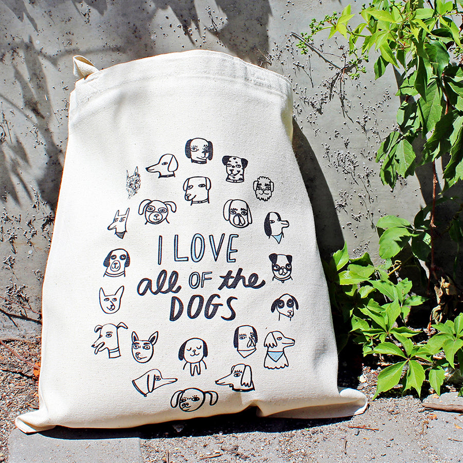 I Love All of the Dogs Make Original Natural Tote – MAKE Vancouver