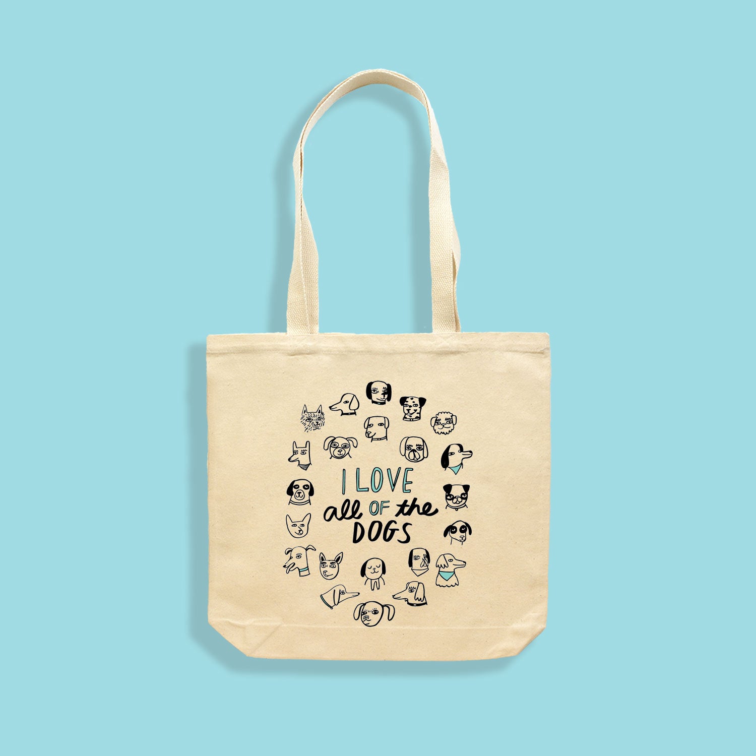 I Love All of the Dogs Make Original Natural Tote – MAKE Vancouver